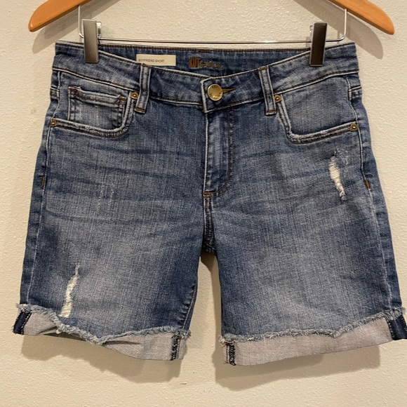 Kut from the Kloth Distressed Blue Jean Shorts - Picture 1 of 4